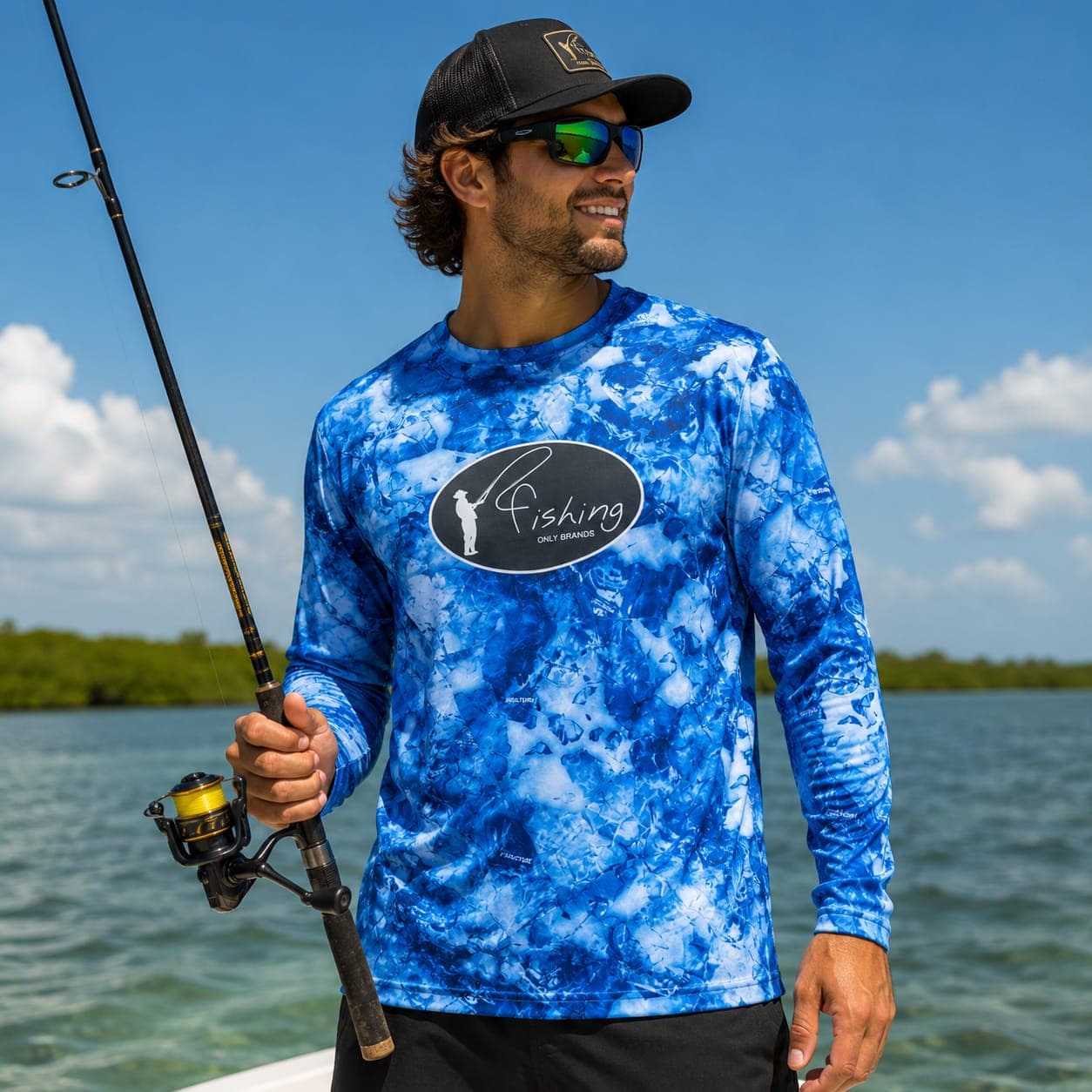 Sudadera de Pesca con Protección UV Azul - Only Brands Fishing